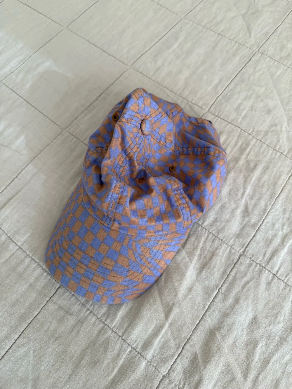 Baggu Lavender Trippy Checker Baseball Cap